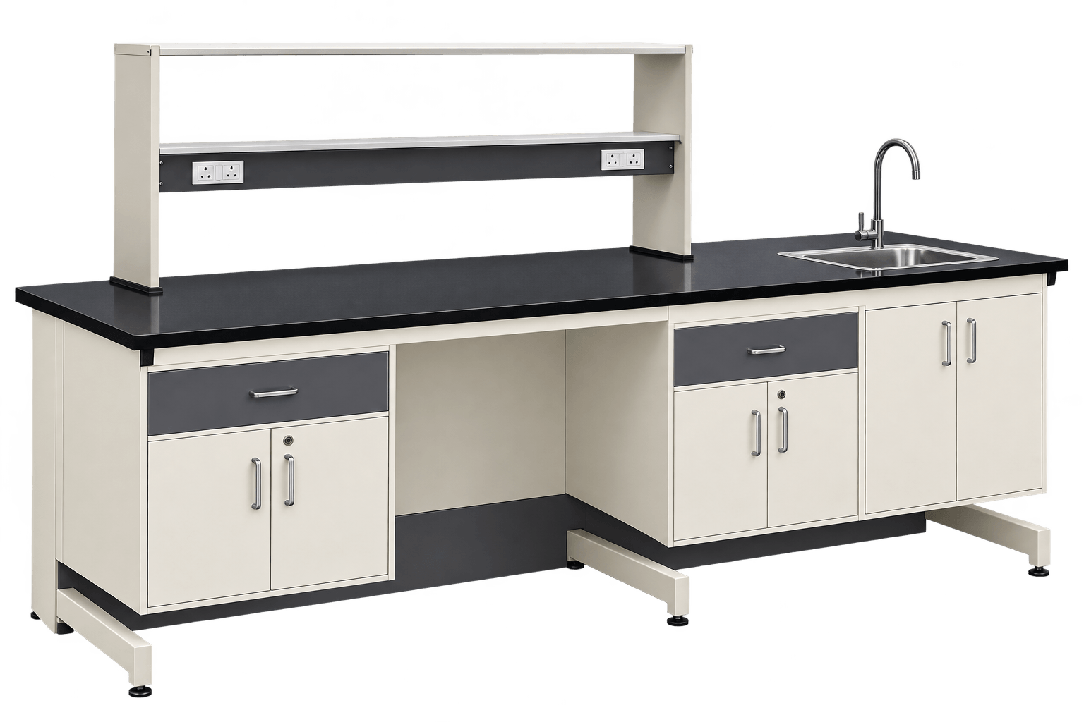 ZAKKAA Lab Table with Reagent Shelf & Sink 