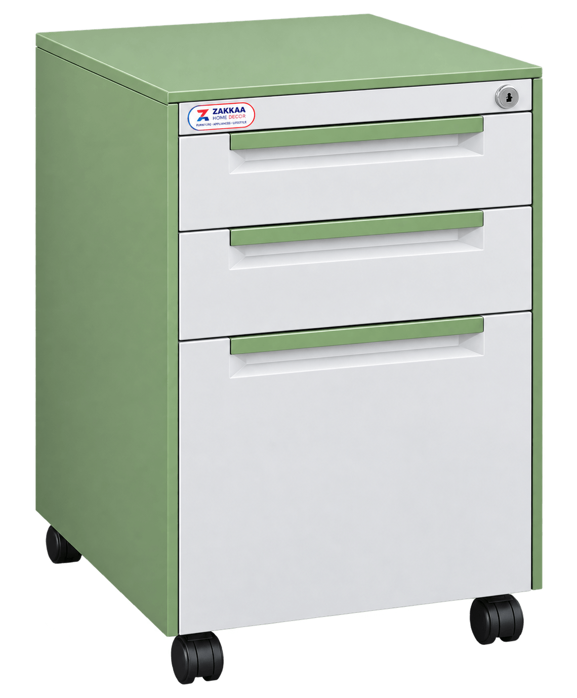 ZAKKAA Steel Mobile Pedestal Cabinet – 2 Drawer + 1 Filing Drawer Storage Unit  ZMS-14