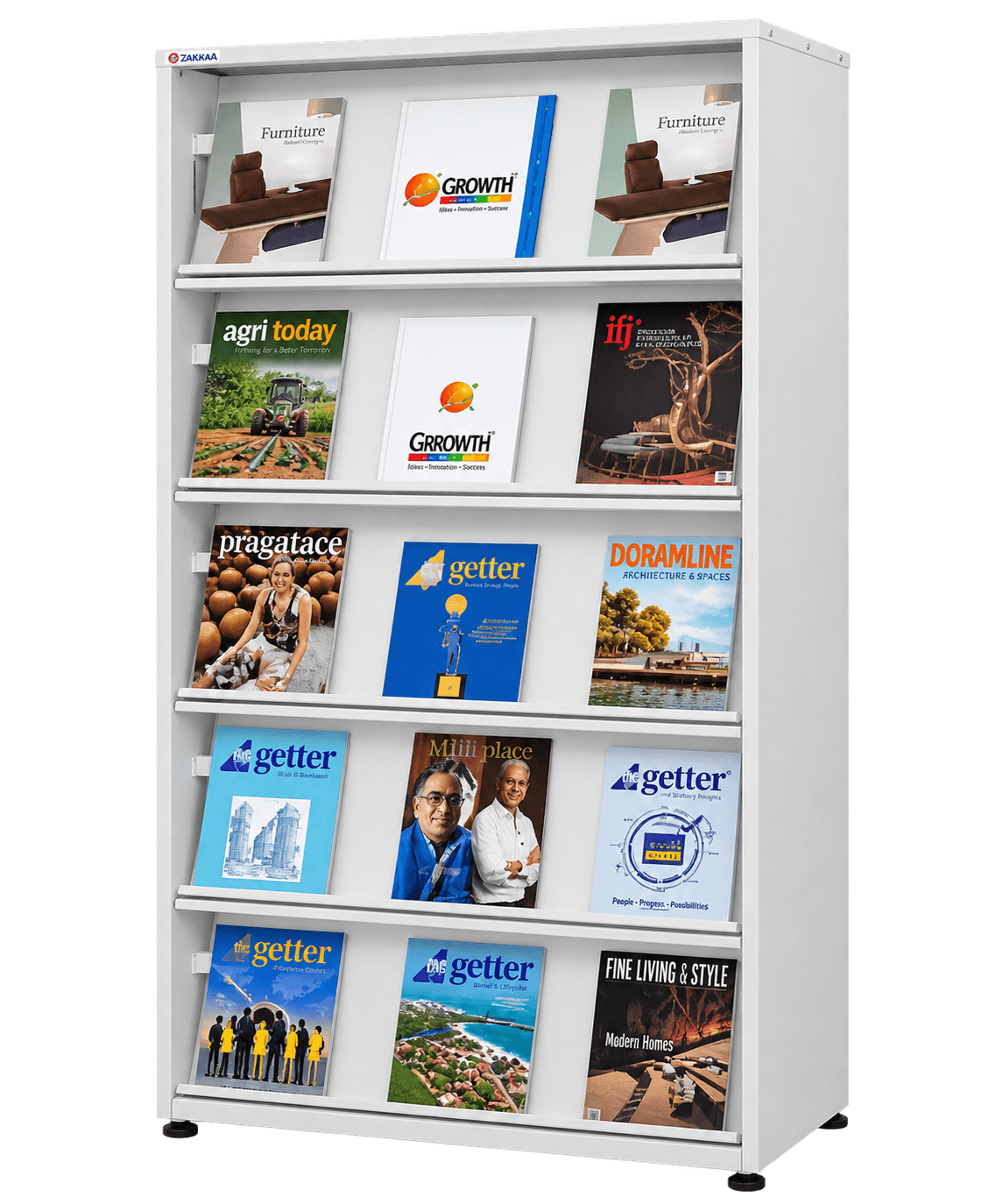 ZAKKAA Steel Magazine Display Rack – Literature & Brochure Display Stand