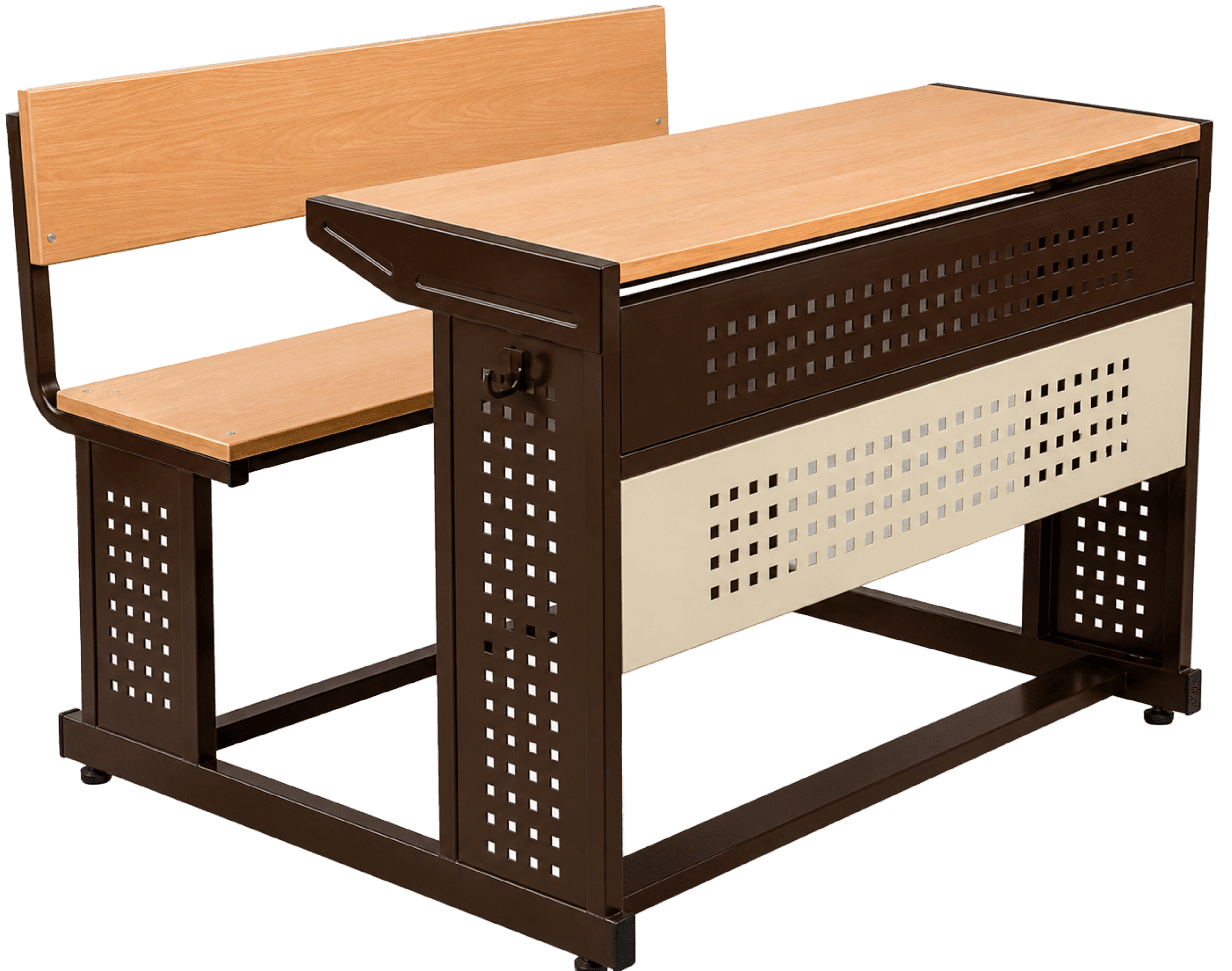 2-Seater School Desk & Bench Set with Modesty Panel | Desk 4