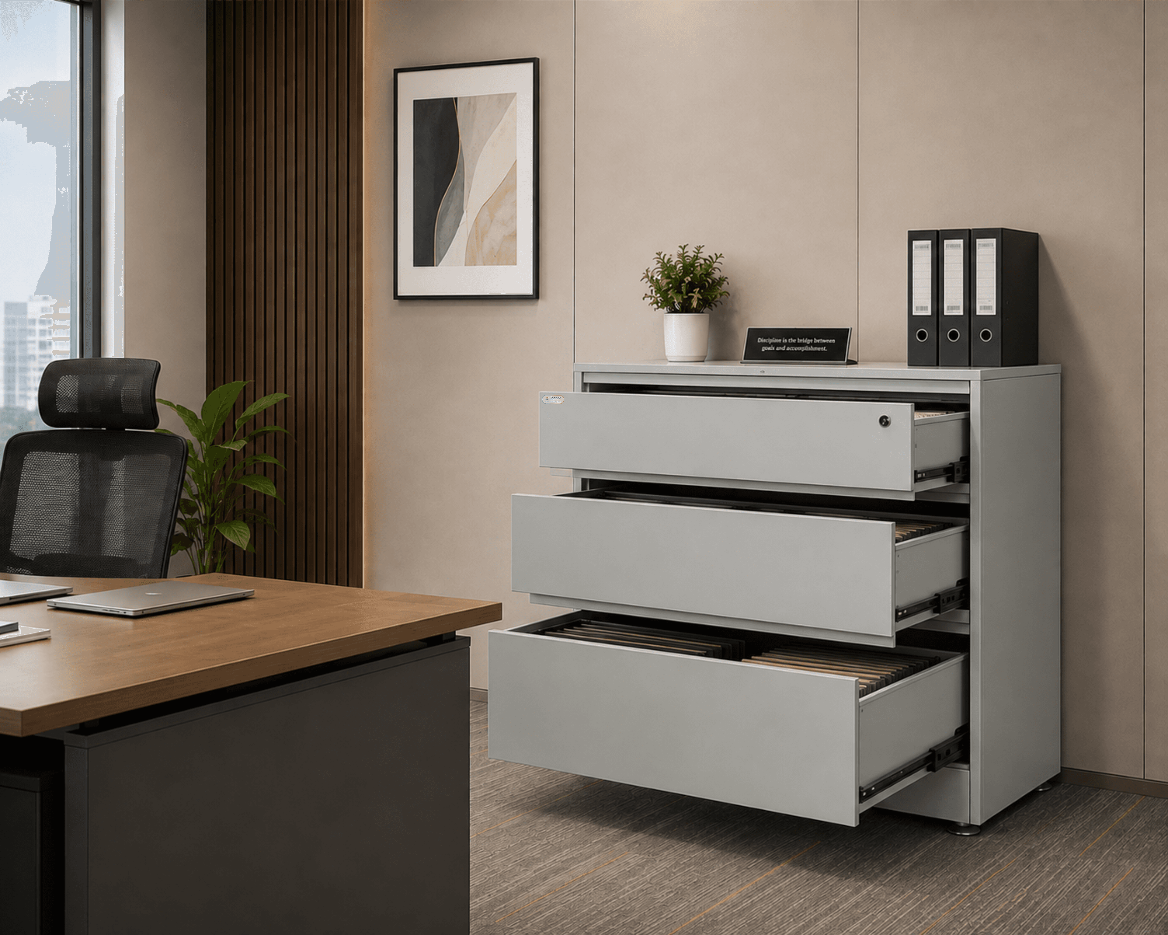 ZAKKAA Steel Lateral Filing Cabinet – Office Document Storage Cabinet  ZMS-35 hover