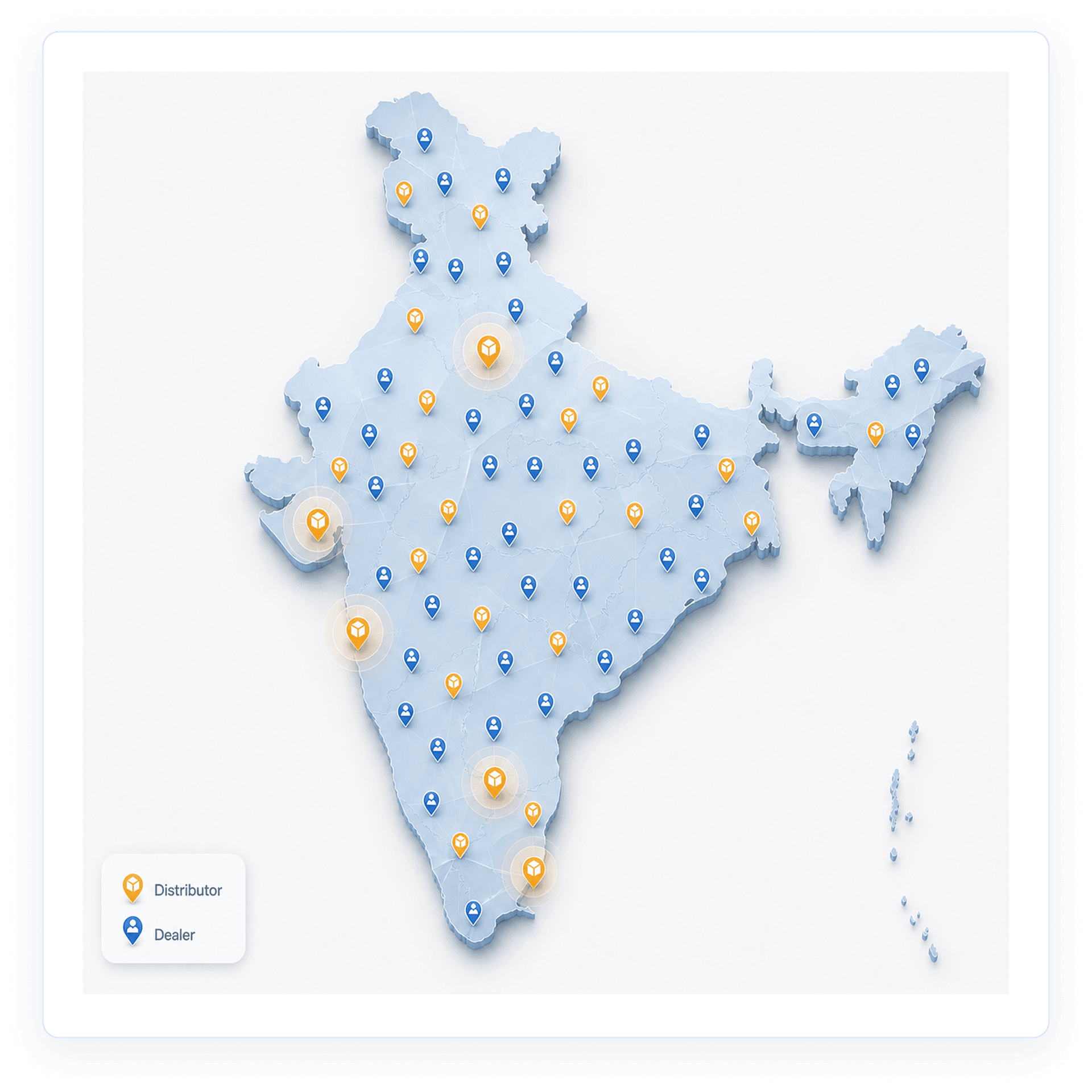 Zakkaa dealer and distributor network map across India