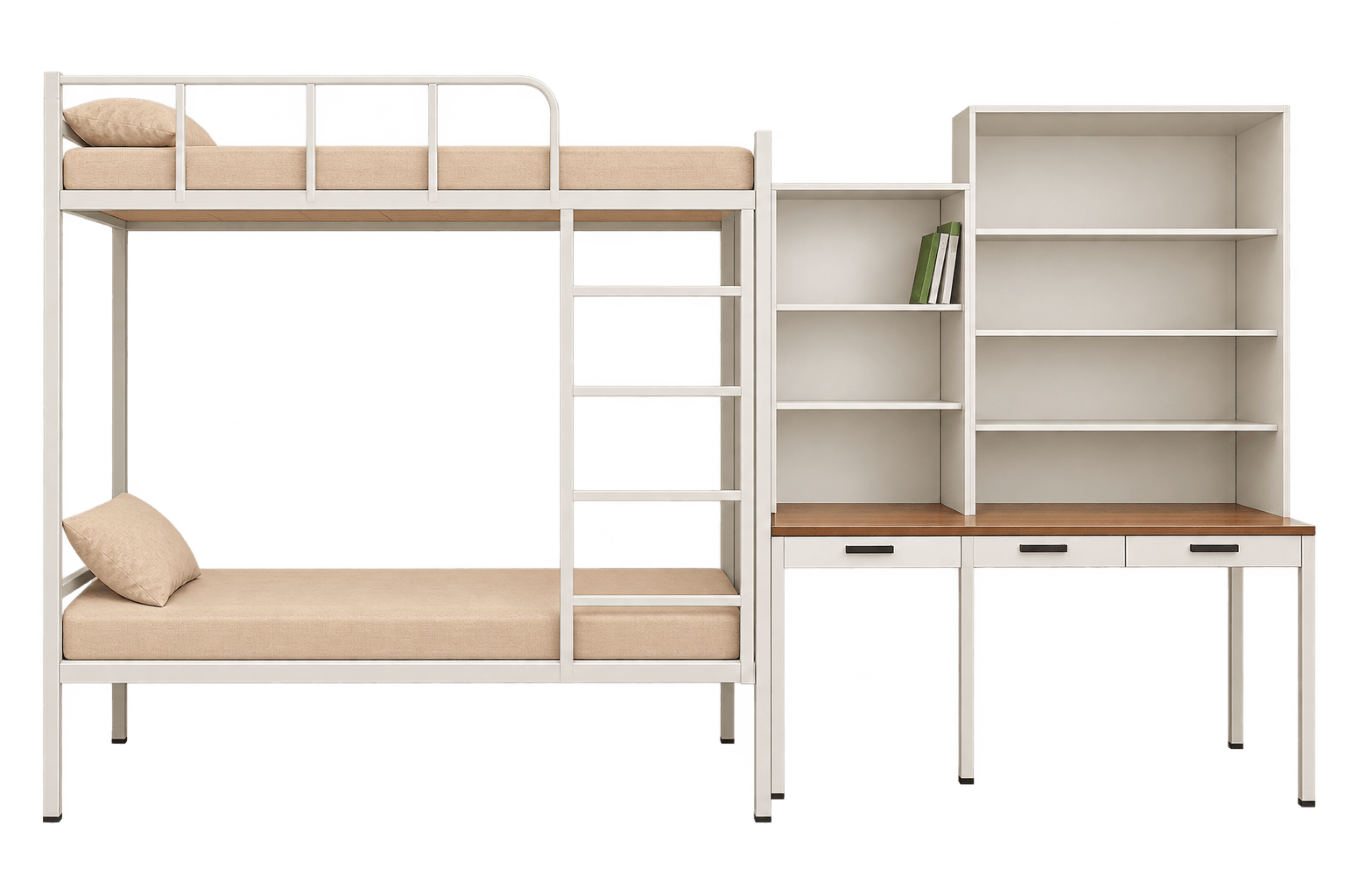 ZAKKAA Bunk Bed with Study Table & Storage Rack | Bunk Bed -1