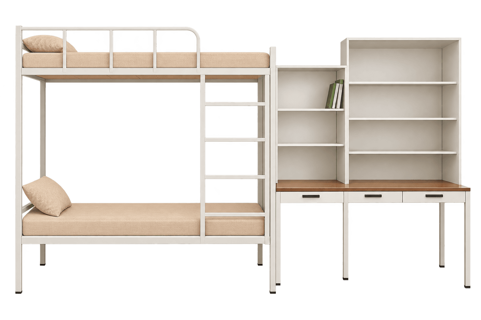 ZAKKAA Bunk Bed with Study Table & Storage Rack | Bunk Bed -1